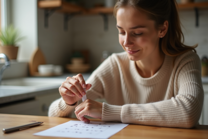 Jeune femme en train de faire un cerclage de doigt