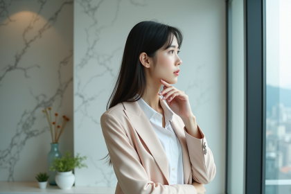 Jeune femme coreenne en mode urbain moderne