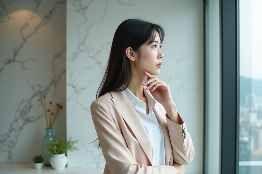 Jeune femme coreenne en mode urbain moderne