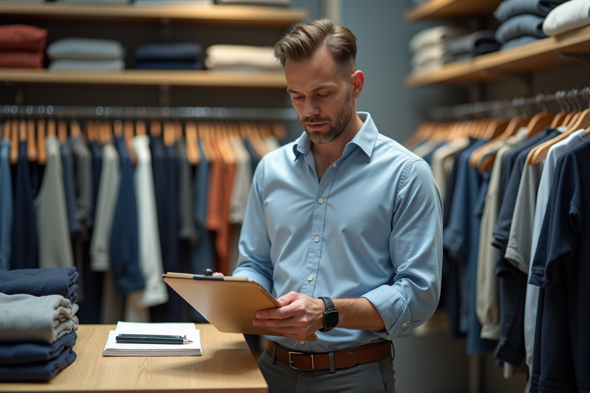 Responsable contrôle qualité en arrière boutique de magasin